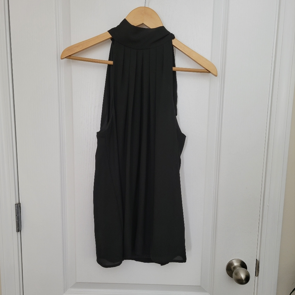 Final Sale! Black Tie-Neck Express Blouse